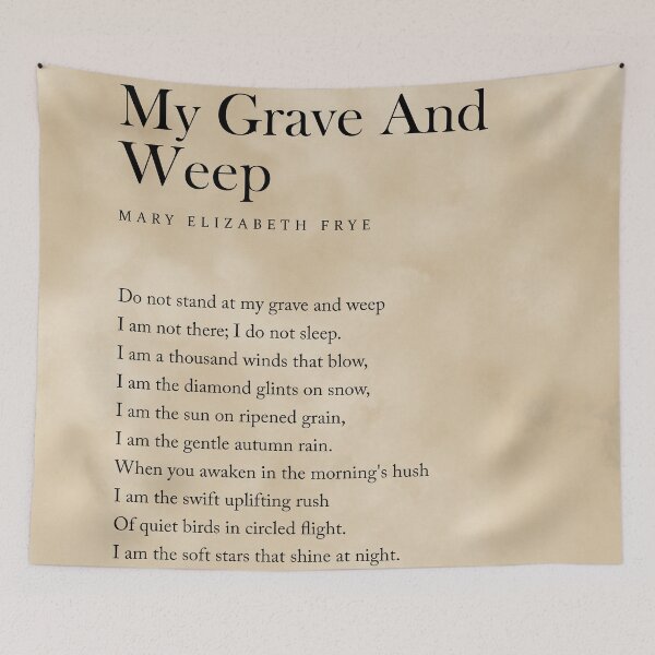 Aperçu de l'œuvre Do Not Stand At My Grave And Weep - Mary Elizabeth Frye Poem - Literature Typewriter Print 2 Vintage créée et vendue par Studio Grafiikka.