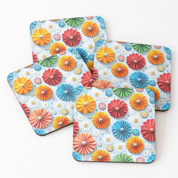 Item preview, Blooms in Full Bloom: Discover the World of 3D Kirigami Art Seamless Vector Flowers Pattern - Premium Design designed and sold by Jisoo Flowers.