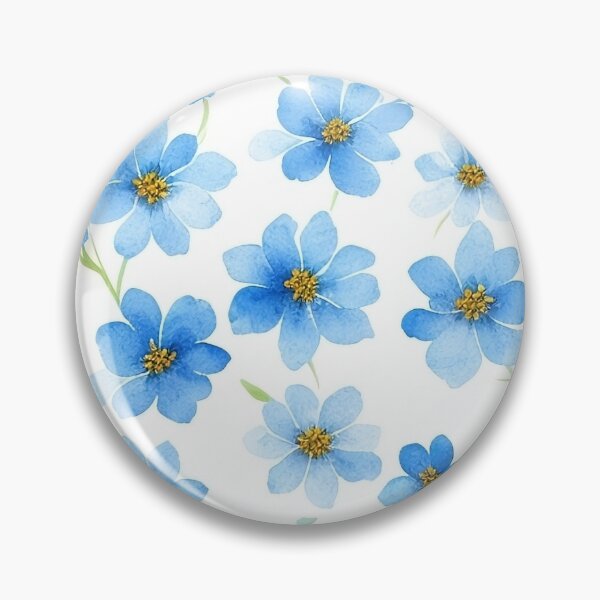Item preview, watercolor flower Myosotis alpestris subsp asiatica designed and sold by ohmdesignart.