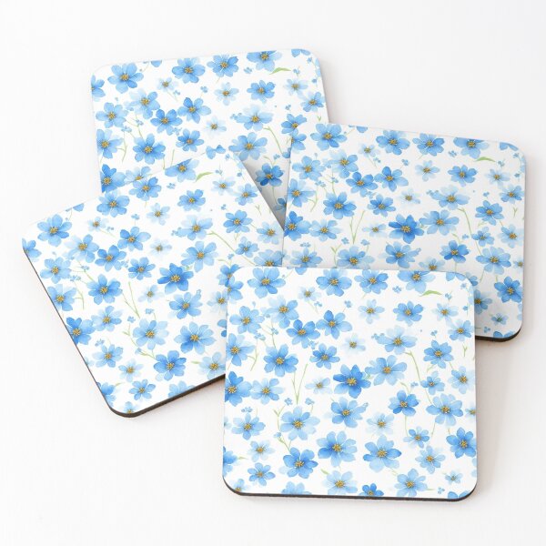 Item preview, watercolor flower Myosotis alpestris subsp asiatica designed and sold by ohmdesignart.
