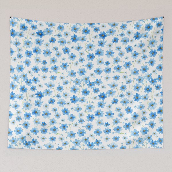 Item preview, watercolor flower Myosotis alpestris subsp asiatica designed and sold by ohmdesignart.