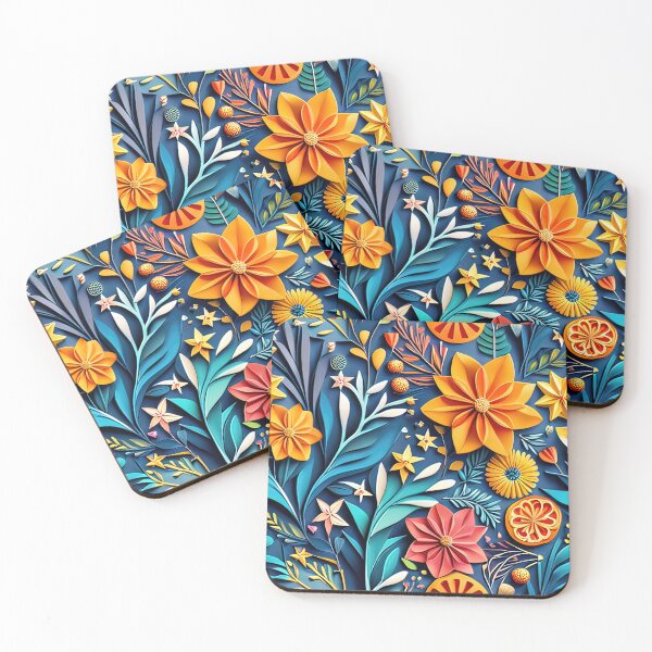 Item preview, Beauty with Paper: Trending 3D Kirigami Floral Art Seamless Vector Flowers Pattern - Premium Design designed and sold by Jisoo Flowers.