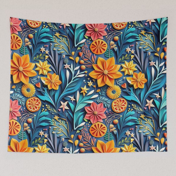 Item preview, Beauty with Paper: Trending 3D Kirigami Floral Art Seamless Vector Flowers Pattern - Premium Design designed and sold by Jisoo Flowers.