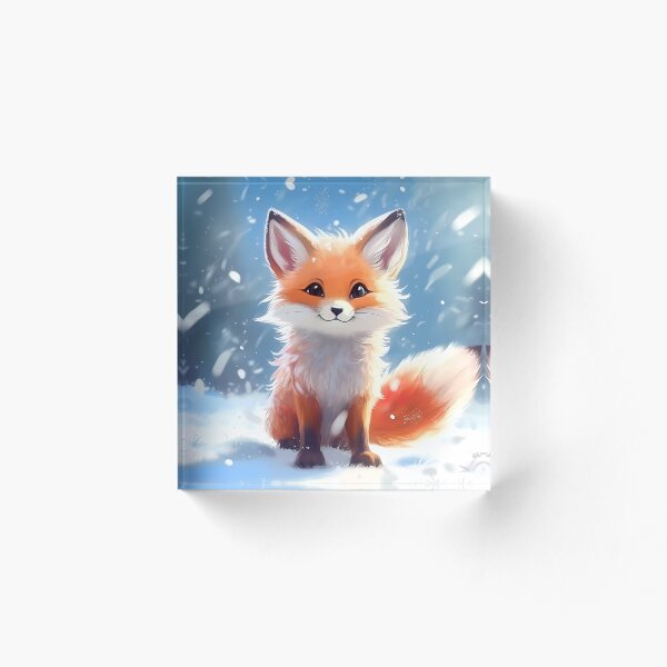 Item preview, Kawaii fox in snow uWu designed and sold by SweetWhiskers.