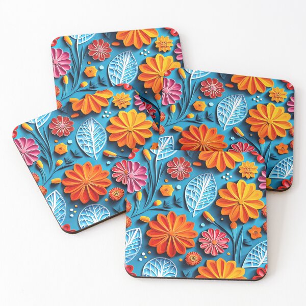 Item preview, Artistic Side with 3D Kirigami Flower Creations Seamless Vector Flowers Pattern - Premium Design designed and sold by Jisoo Flowers.