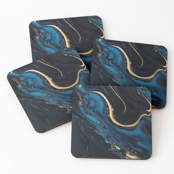 Item preview, sapphire blue gold marble designed and sold by fleurdesignart.