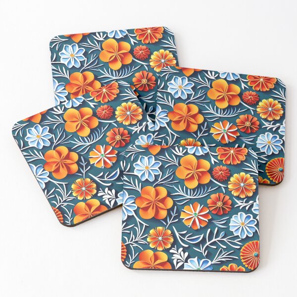 Item preview, Stunning Floral Décor: Explore the World of 3D Kirigami Art Seamless Vector Flowers Pattern - Premium Design designed and sold by Jisoo Flowers.