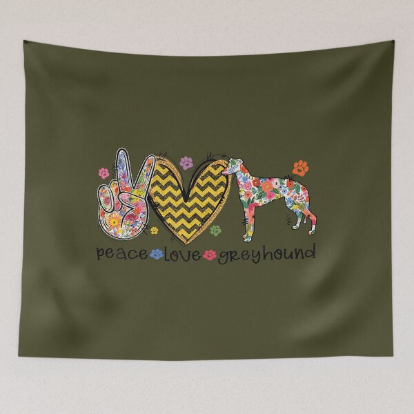 Item preview, Peace Love Greyhound Funny Flowers Dog Lovers 	 	 designed and sold by yqwetnps40.