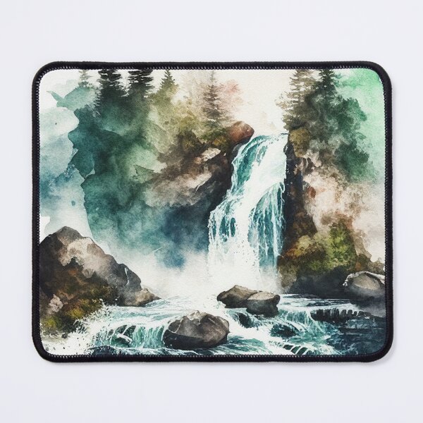 Item preview, Watercolor Forest Waterfall designed and sold by TheArtMage.