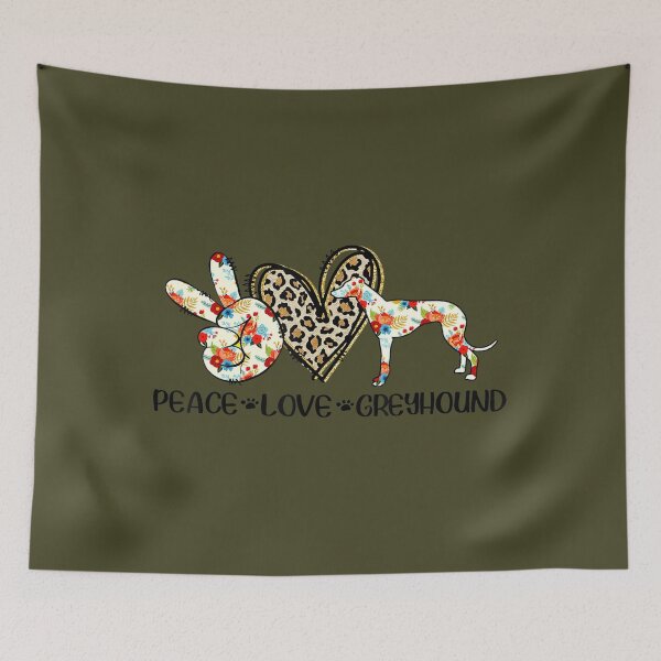 Item preview, Peace Love Greyhound Funny Flowers Dog Lovers 	 	 designed and sold by yqwetnps40.
