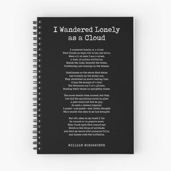 Item preview, I Wandered Lonely as a Cloud - William Wordsworth Poem - Literature - Typewriter Print 1 - Black designed and sold by Studio Grafiikka.
