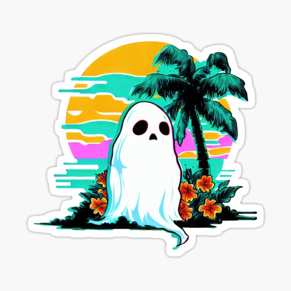 Item preview, Summerween - Ghost Haunting with Palm Trees  designed and sold by pocketart2023.