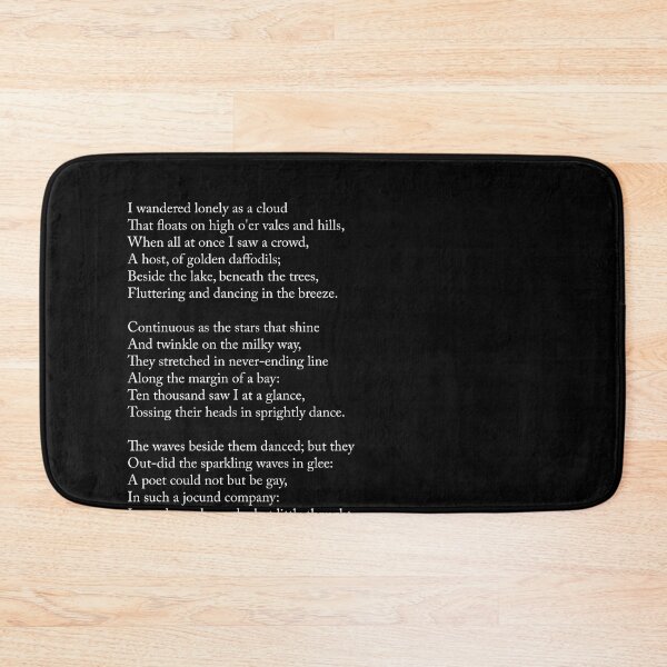 Item preview, I Wandered Lonely as a Cloud - William Wordsworth Poem - Literature - Typography Print 2 - Black designed and sold by Studio Grafiikka.