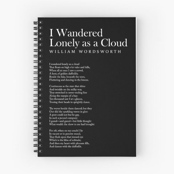 Item preview, I Wandered Lonely as a Cloud - William Wordsworth Poem - Literature - Typography Print 2 - Black designed and sold by Studio Grafiikka.