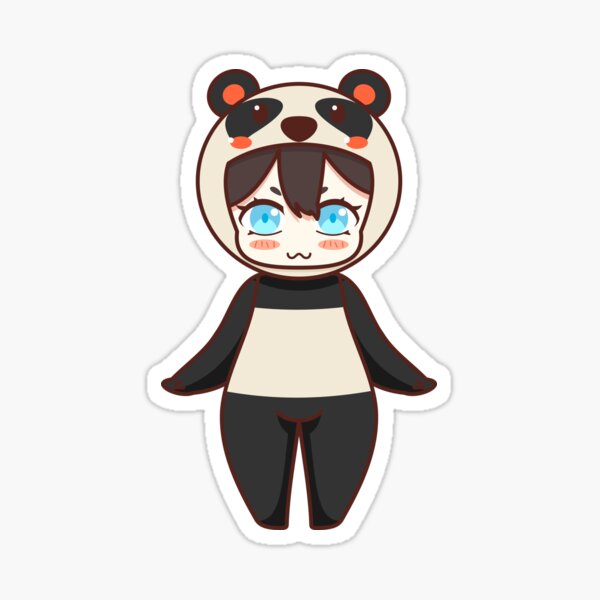 Kawaii Anime Girl Wearing Panda Costume Sticker for Sale by Nightarcade