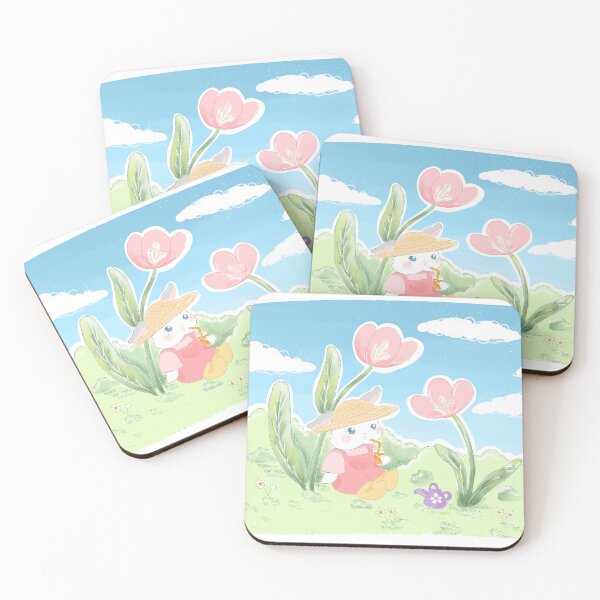 Item preview, Claude and Pink FLower Meadow | Bunniesmee  designed and sold by bunniesmee.