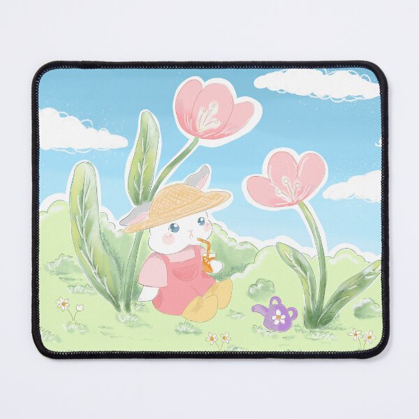 Item preview, Claude and Pink FLower Meadow | Bunniesmee designed and sold by bunniesmee.