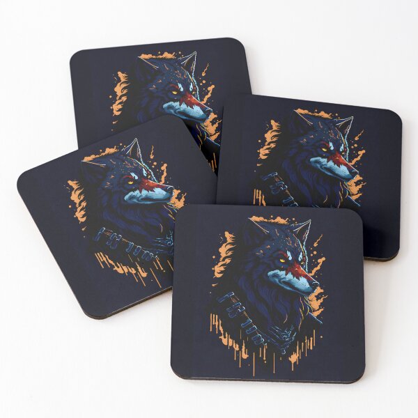 Item preview, Wolf Wolves Dog Tribal Warrior Animal Black designed and sold by druidwolfart.