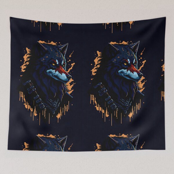 Item preview, Wolf Wolves Dog Tribal Warrior Animal Black designed and sold by druidwolfart.