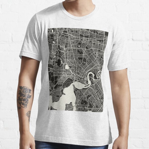 "Perth Dark Map, City of Perth Map, Perth Minimalist Map, Perth Print