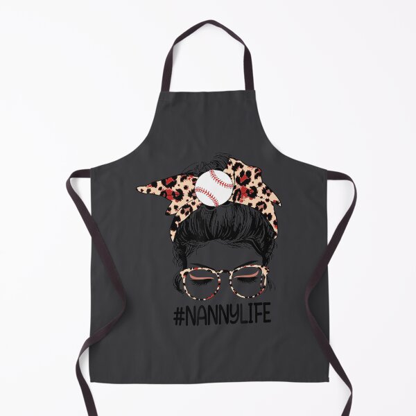 Item preview, Nanny Life Messy Bun Leopard Baseball Mother's Day designed and sold by soabbrou61.