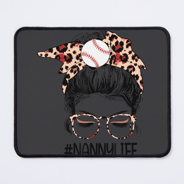 Item preview, Nanny Life Messy Bun Leopard Baseball Mother's Day designed and sold by soabbrou61.