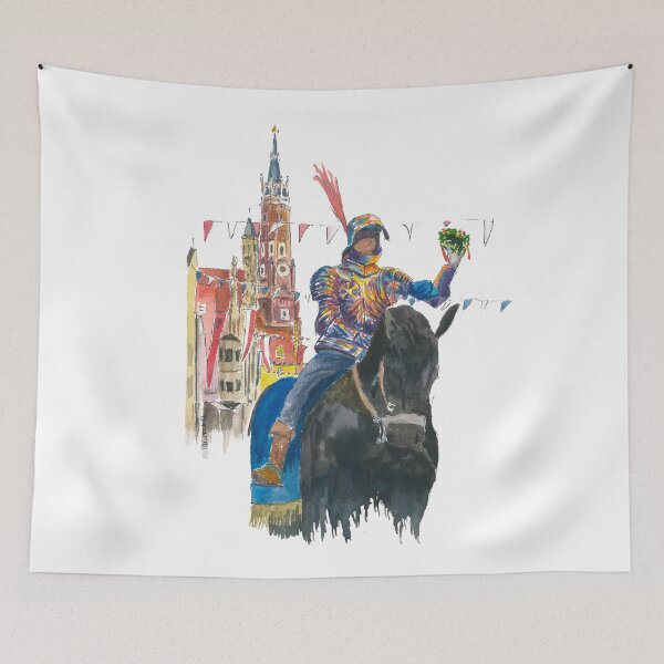 Item preview, Landshut Knight in the Procession in the Historical Dreamlike Old Town Transparent Version designed and sold by artshop77.