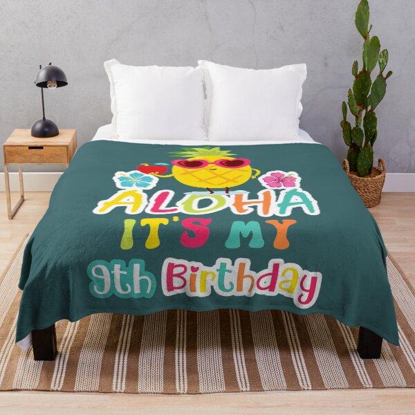 Aperçu de l'œuvre Aloha c'est mon 9e anniversaire Hawaiian 9 ans Toddler Luau créée et vendue par curpstumw99.