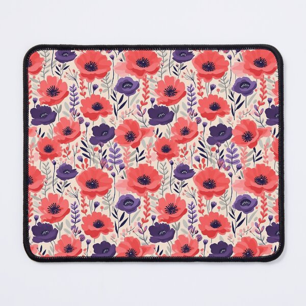 Item preview, Red and Purple Poppy Pattern designed and sold by Hibiskusmond.
