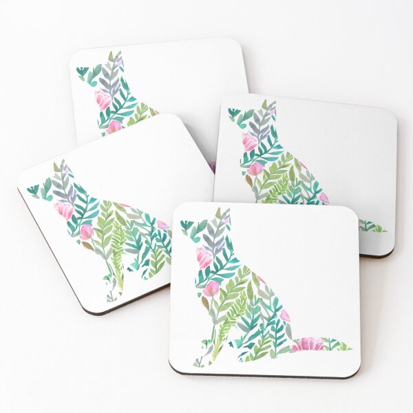 Artikelvorschau, Florales Rinderhund-ACD-Heeler-Design in Aquarell entworfen und verkauft von WallabyJelly.