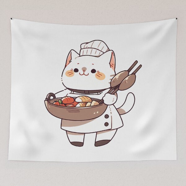 Item preview, Cat cooking food, cat cook, baking designed and sold by ArtHideaway.