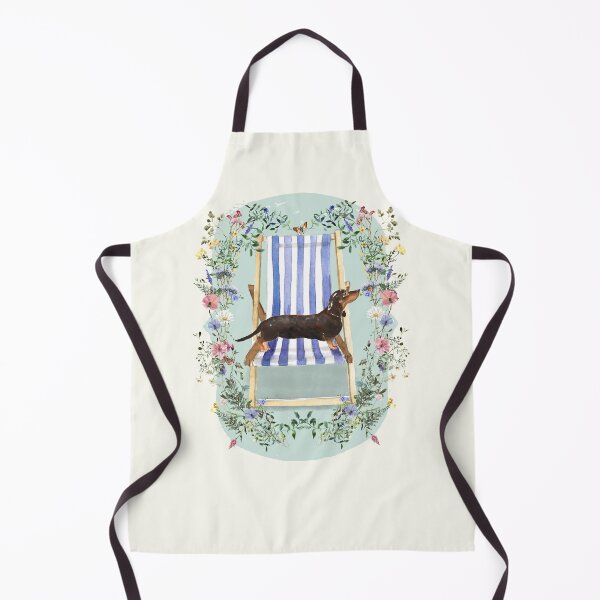 Item preview, Dachshund with Deckchair and Wildflowers designed and sold by HugsAndPrints.