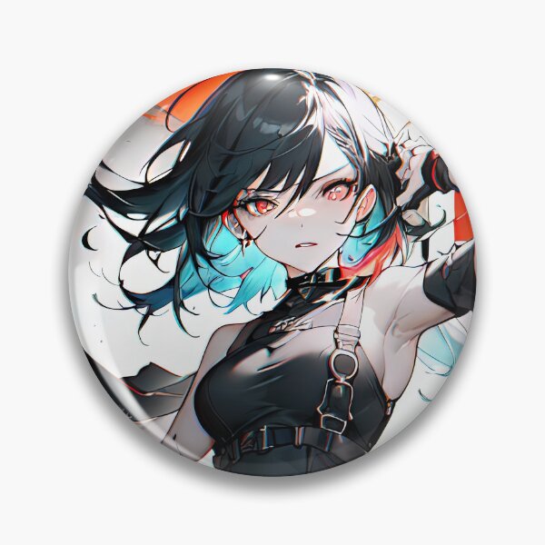 Item preview, Edgy Elegance: Digital Artwork of Anime Girl with Abstract Splash Background designed and sold by Biskit222.