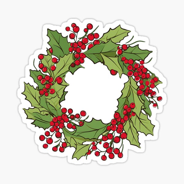 Item preview,  Winter wreath. Holiday a wreath of holly berries. Christmas decorations. Holly, red berries.  designed and sold by Anastasiia Yurevych.