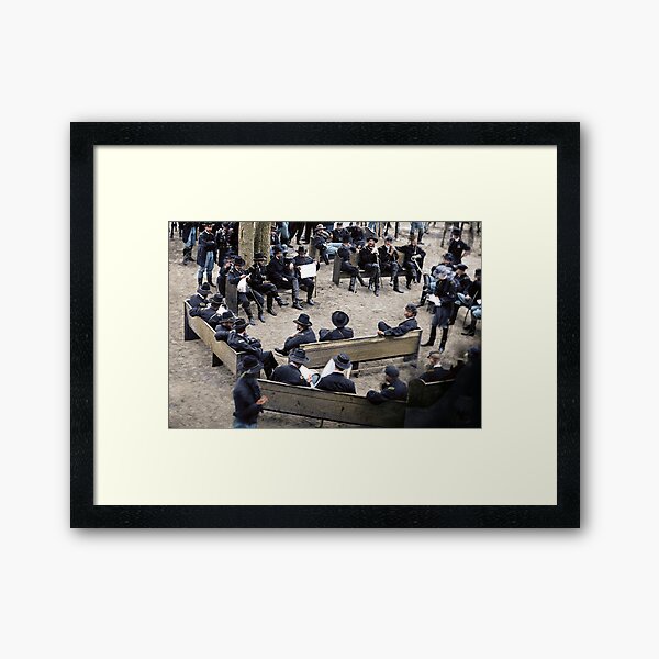 General Grant's Council of War, Massaponax Church, Virginia. May 21, 1864. Framed Art Print