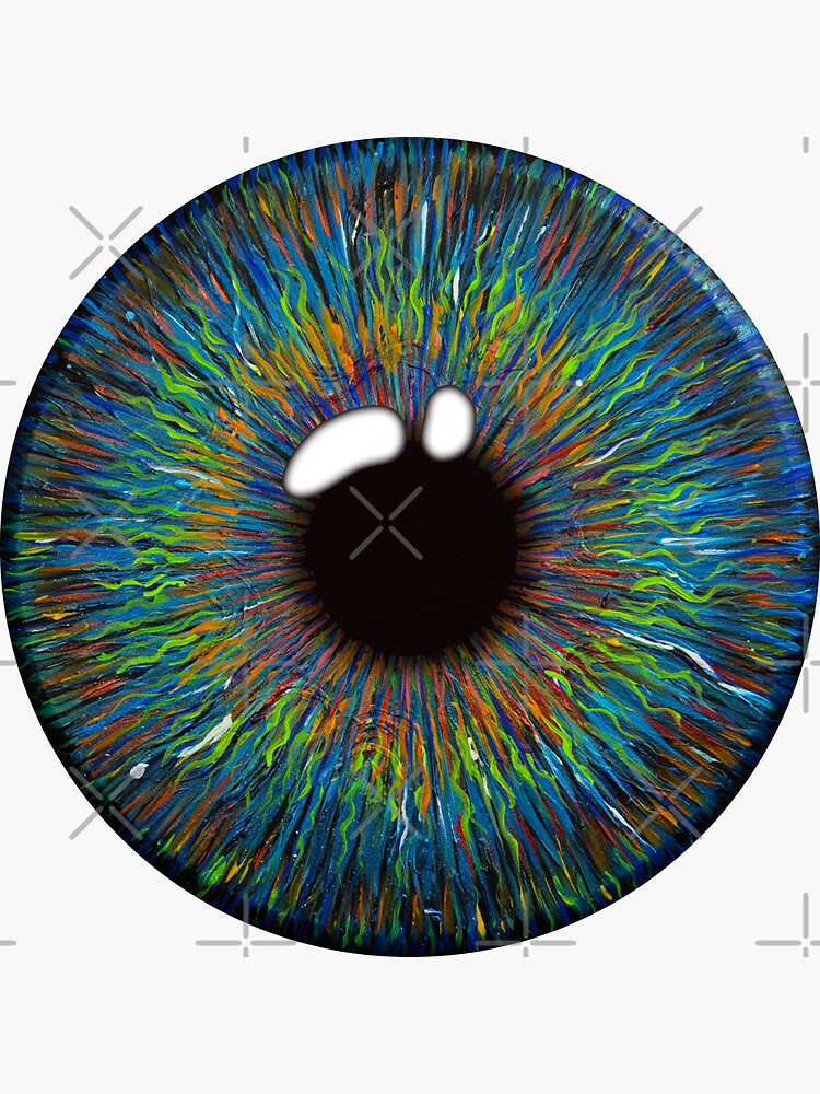 Thumbnail 3 of 3, Sticker, Pupil Eye Colorful Painting designed and sold by oz10.