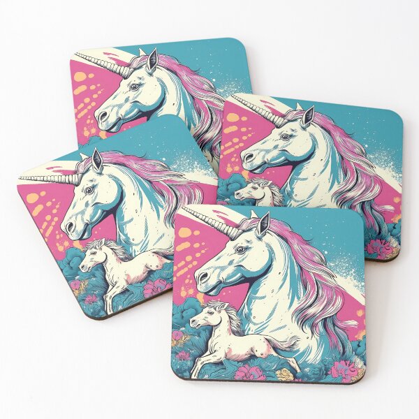 Item preview, Mother and Foal Unicorn Illustration  designed and sold by KateAndersonLTD.