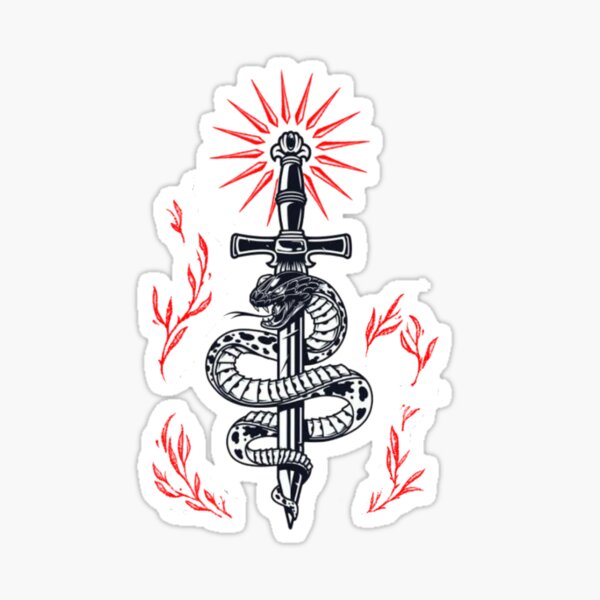 Vista previa del artículo con la obra «Serpiente y Daga», diseñado y vendido por tanhiem.