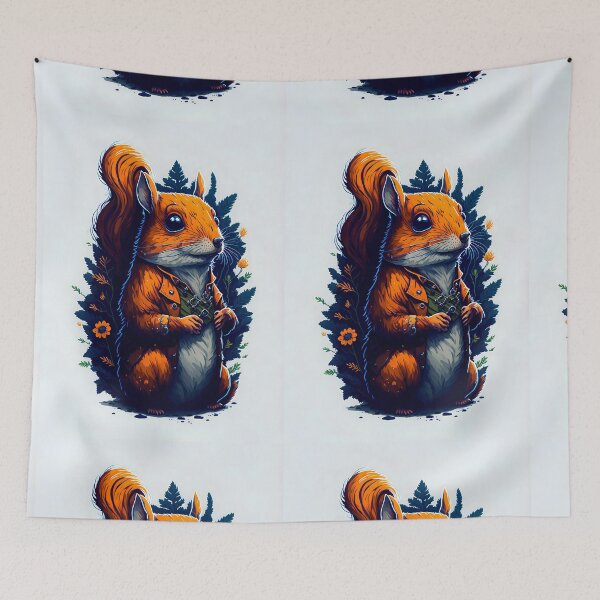 Item preview, Cute Squirrel Explorer Wildlife Painting designed and sold by druidwolfart.
