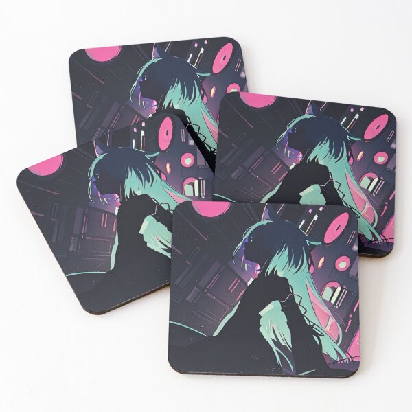 Item preview, Futuristic Whispers: Minimalist Silhouette Artwork of Cyberpunk Neko Anime Girl designed and sold by Biskit222.