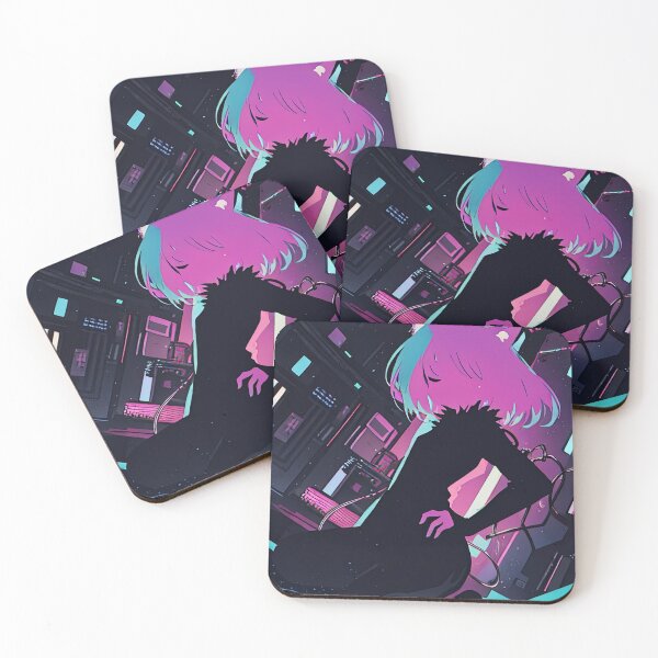 Item preview, Futuristic Whispers: Minimalist Silhouette Artwork of Cyberpunk Neko Anime Girl designed and sold by Biskit222.