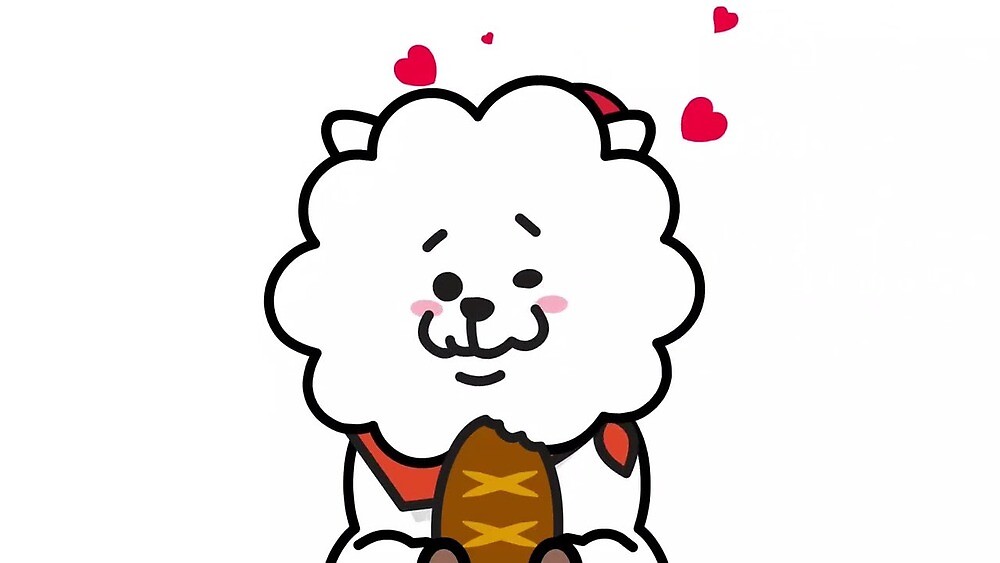  JIN  BT21  CHARACTER RJ EATING by TJAL Redbubble