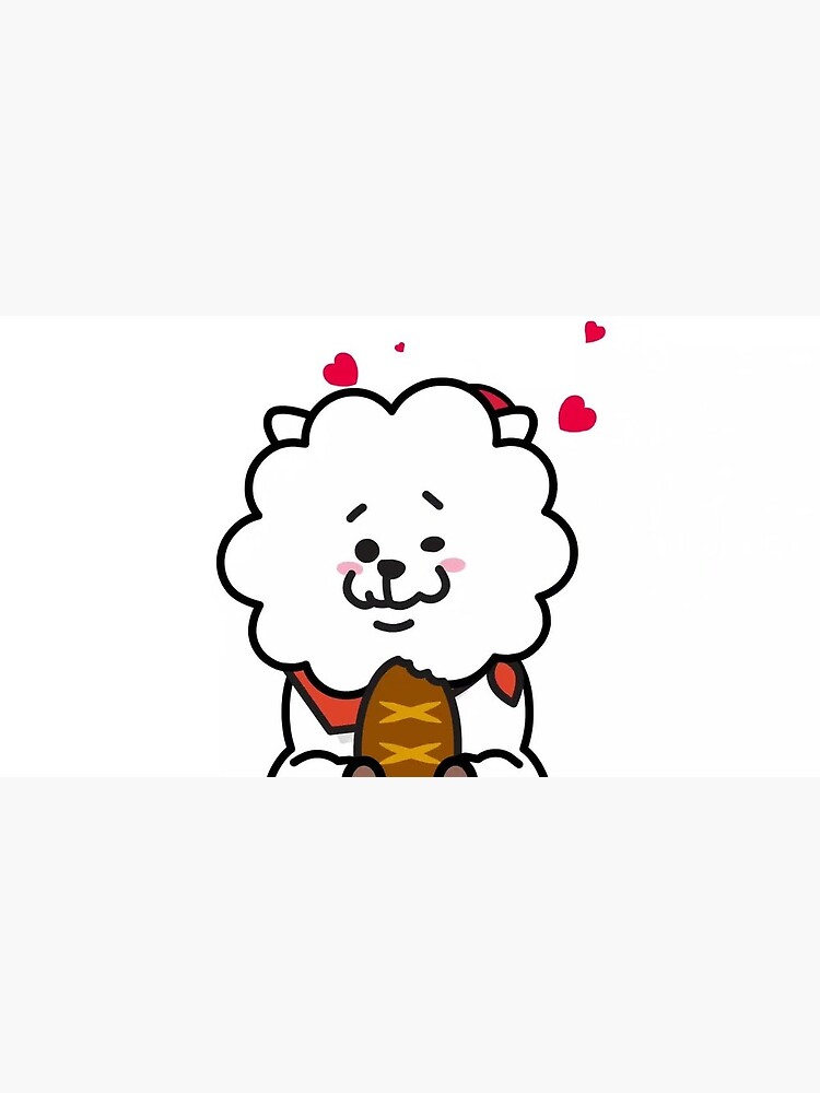 Jin Bt21 Character Rj Eating Greeting Card By Tjal Redbubble