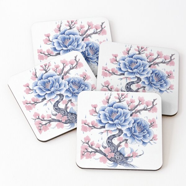 Item preview, fondo de flores de cerezo azul rosa sakura designed and sold by jkrphoto.