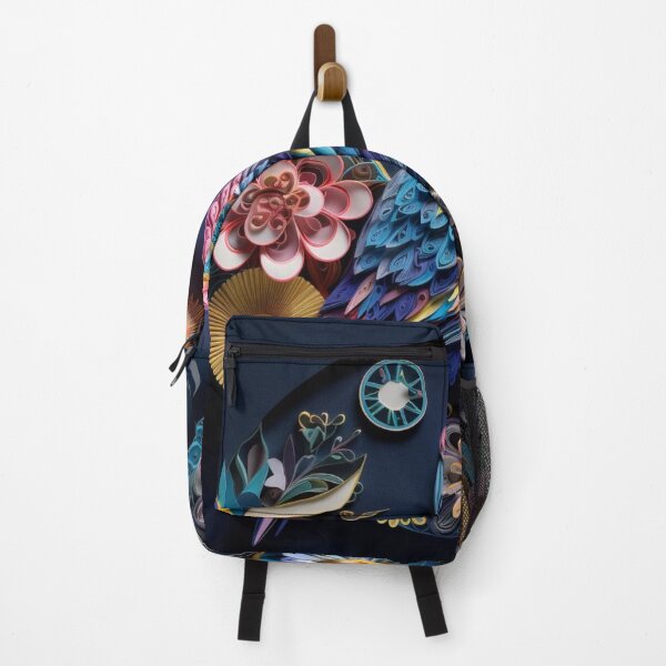 Item preview, Colorful parrot on blue background with floral ornament. 3d illustration designed and sold by aiphotosart.