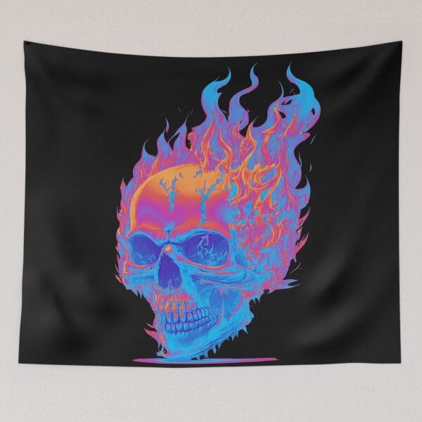 Item preview, skull on fire designed and sold by fleurdesignart.