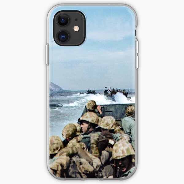 US Marines in a LCVP approaching Iwo Jima, Japan, 19 Feb 1945 iPhone Soft Case