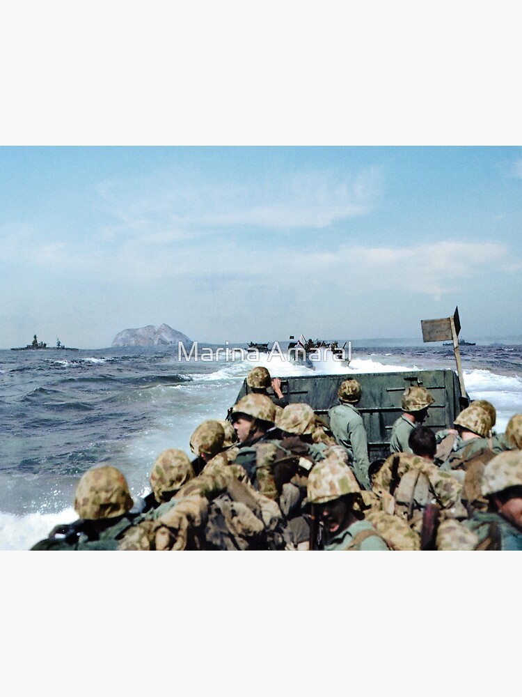 US Marines in a LCVP approaching Iwo Jima, Japan, 19 Feb 1945 by marinamaral