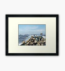 US Marines in a LCVP approaching Iwo Jima, Japan, 19 Feb 1945 Framed Print