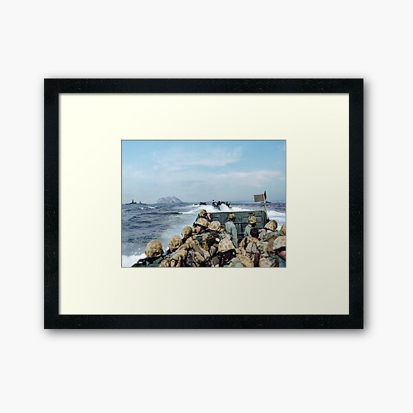 Item preview, US Marines in a LCVP approaching Iwo Jima, Japan, 19 Feb 1945 designed and sold by Marina Amaral.